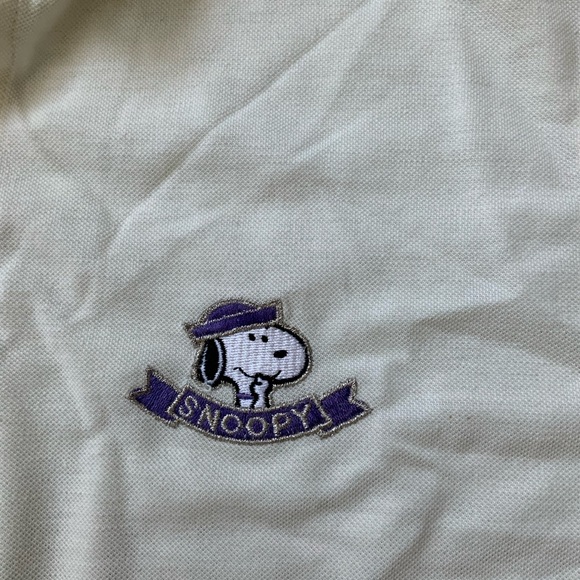 UNITED FEATURE SYNDICATE Snoopy Cream Polo Short Sleeve Men’s Size Medium NEW - Picture 12 of 12